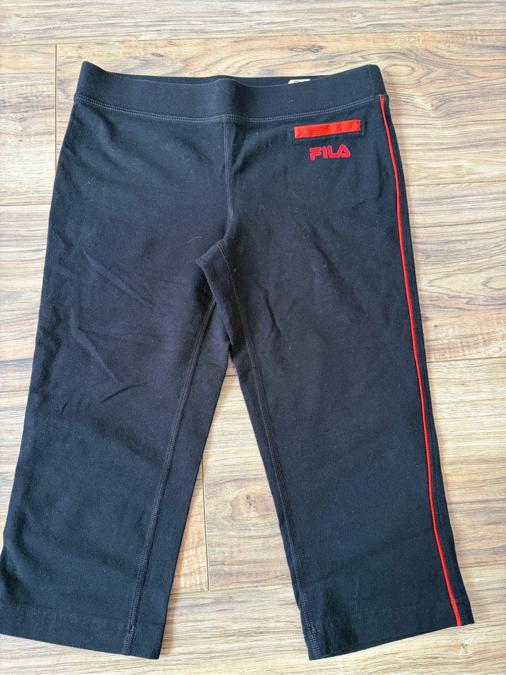 Fila Black Capri Pants with Red Trim